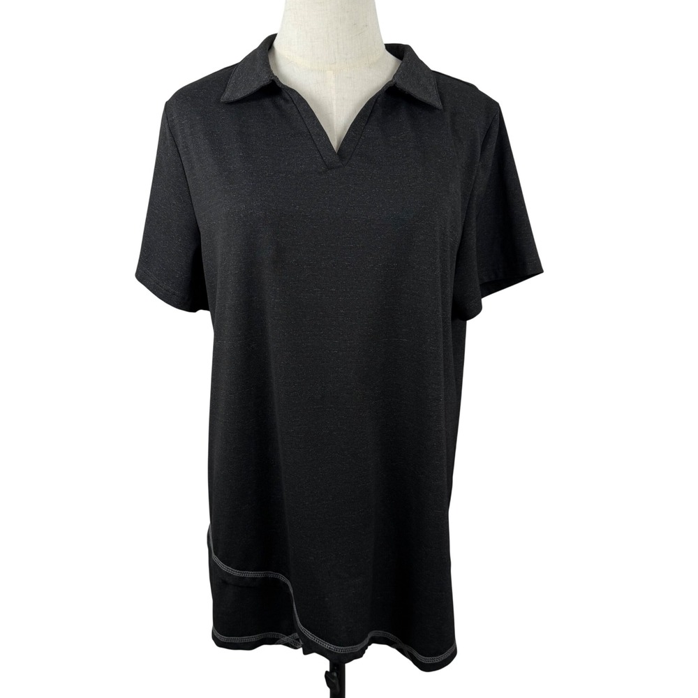 Miss Fortune Womens XL Polo Shirt V Neck Short Sleeve Activewear Golf Sporty EUC